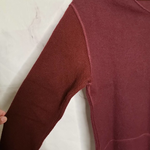 MACPHEE 100% wool maroon red knitwear pullover sweater S - Picture 3 of 8